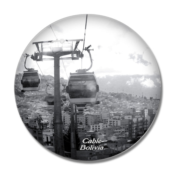 Cable Car Bolivia 3D Fridge Magnet Crystal Glass