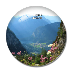 Austria Alpine Austria 3D Fridge Magnet Crystal Glass