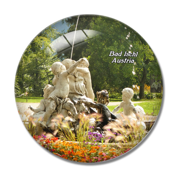 Austria Bad Ischl Villa Park Fountain 3D Fridge Magnet Crystal Glass