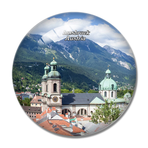 Austria Innsbruck Tyrol Panorama 3D Fridge Magnet Crystal Glass