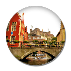 Belgium St. Michael's Bridge Ghent 3D Fridge Magnet Crystal Glass