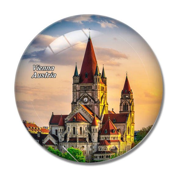 Austria Vienna Church 3D Fridge Magnet Crystal Glass