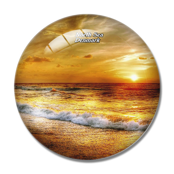 Denmark Henne Strand North Sea 3D Fridge Magnet Crystal Glass