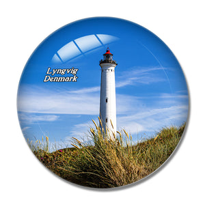 Denmark Lyngvig Lighthouse 3D Fridge Magnet Crystal Glass