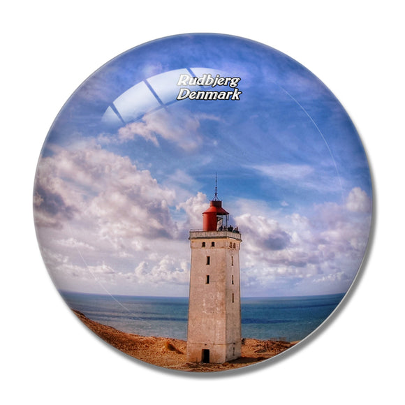 Denmark Rudbjerg Knude Lighthouse 3D Fridge Magnet Crystal Glass