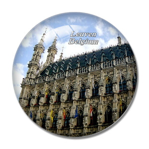 Belgium Town Hall Leuven 3D Fridge Magnet Crystal Glass