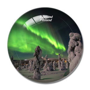 Finland Aurora Lapland 3D Fridge Magnet Crystal Glass