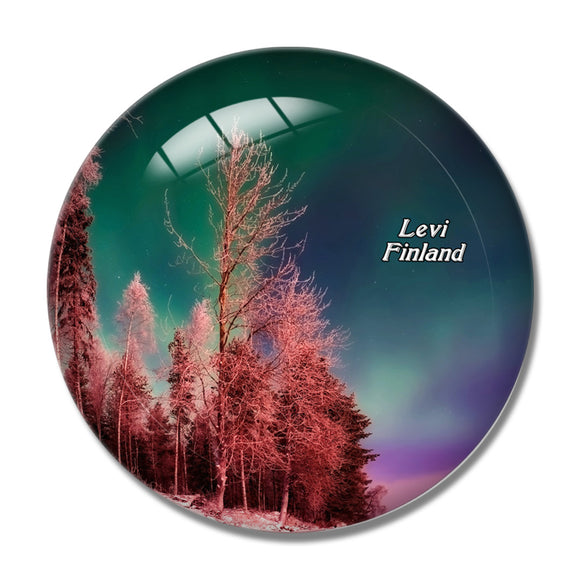 Finland Aurora Levi 3D Fridge Magnet Crystal Glass