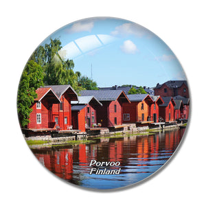 Finland House Porvoo 3D Fridge Magnet Crystal Glass