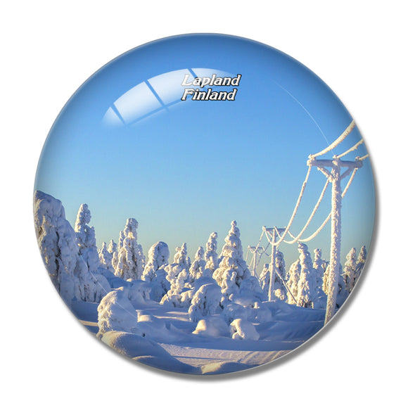 Finland Lapland 3D Fridge Magnet Crystal Glass