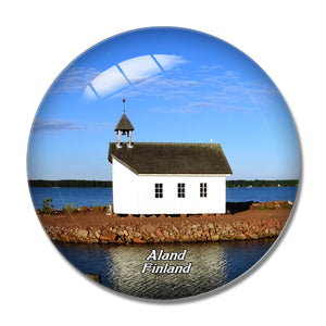 Finland Mariehamn Aland 3D Fridge Magnet Crystal Glass