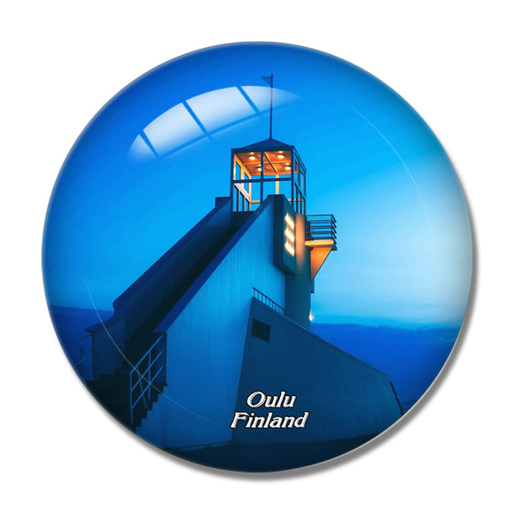 Finland Oulu Lighthouse 3D Fridge Magnet Crystal Glass