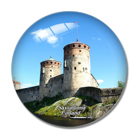 Finland Savonlinna Olavinlinna Castle 3D Fridge Magnet Crystal Glass