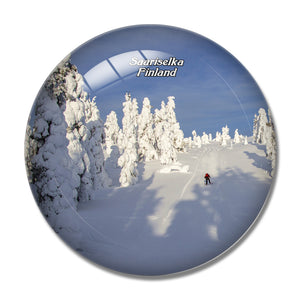 Finland Urho Kekkonen National Park Saariselka 3D Fridge Magnet Crystal Glass