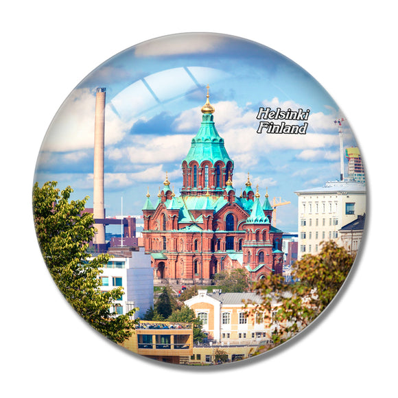 Finland Uspenski Cathedral Helsinki 3D Fridge Magnet Crystal Glass