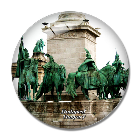 Hungary Budapest Heroes Square 3D Fridge Magnet Crystal Glass