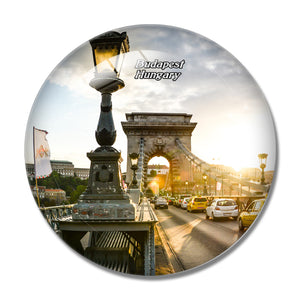 Hungary Chain Bridge Budapest 3D Fridge Magnet Crystal Glass