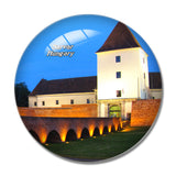 Hungary Sarvar Bridge Castle 3D Fridge Magnet Crystal Glass