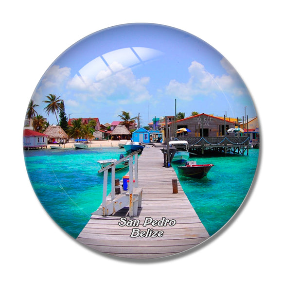 Belize San Pedro 3D Fridge Magnet Crystal Glass