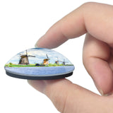 Netherlands Holland Kinderdijk Windmill 3D Fridge Magnet Crystal Glass