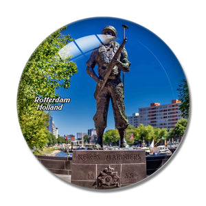 Netherlands Holland Rotterdam Memorial Marine 3D Fridge Magnet Crystal Glass