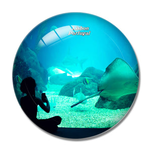 Portugal Aquarium Lisbon 3D Fridge Magnet Crystal Glass