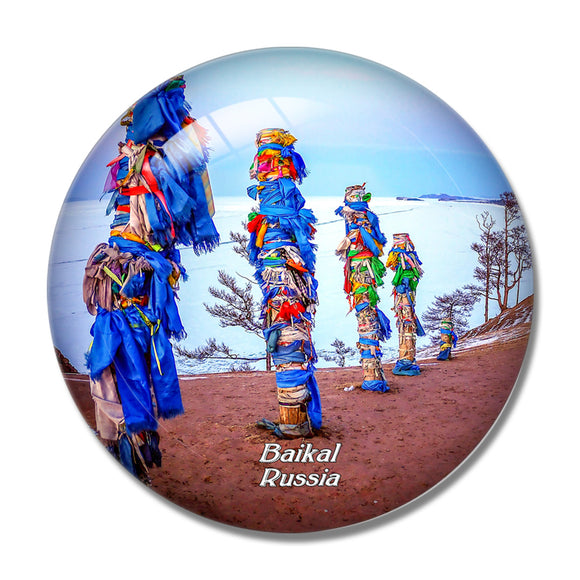 Russia Shamanism Spirituality Baikal 3D Fridge Magnet Crystal Glass