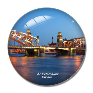 Russia St Petersburg Bridge 3D Fridge Magnet Crystal Glass