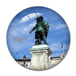 Sweden Gustav Adolf Monument Gothenburg 3D Fridge Magnet Crystal Glass