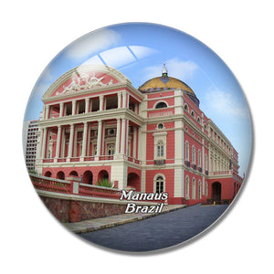 Brazil Amazonas Theater Manaus 3D Fridge Magnet Crystal Glass