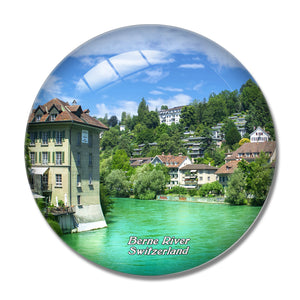 Switzerland Berne River 3D Fridge Magnet Crystal Glass