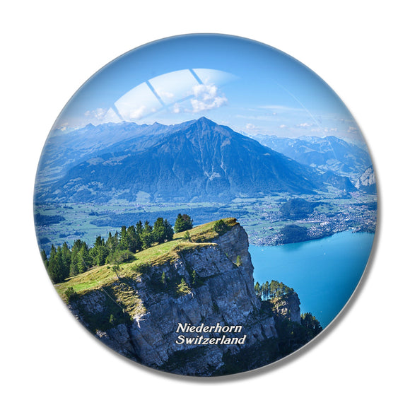 Switzerland Niederhorn Beatenberg Lake 3D Fridge Magnet Crystal Glass