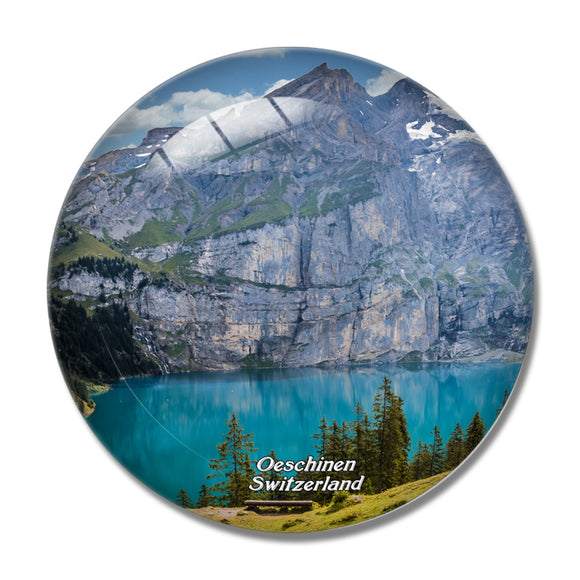 Switzerland Oeschinen Lake 3D Fridge Magnet Crystal Glass