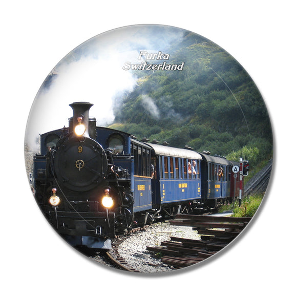 Switzerland Steam Railway Furka 3D Fridge Magnet Crystal Glass