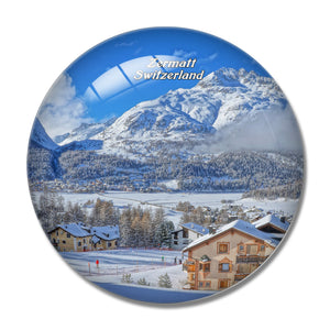 Switzerland Zermatt 3D Fridge Magnet Crystal Glass