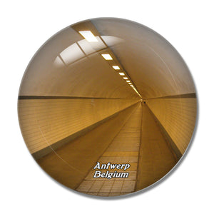 Belgium Antwerp Bike Tunnel 3D Fridge Magnet Crystal Glass