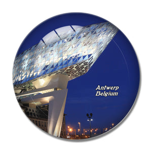 Belgium Antwerp Havenhuis 3D Fridge Magnet Crystal Glass