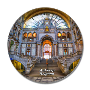 Belgium Antwerp Station Hall 3D Fridge Magnet Crystal Glass