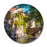 Belgium Brugge Canal Bridge 3D Fridge Magnet Crystal Glass