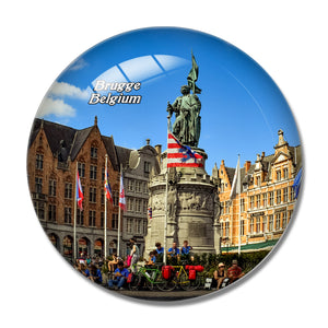 Belgium Brugge Markt Square 3D Fridge Magnet Crystal Glass