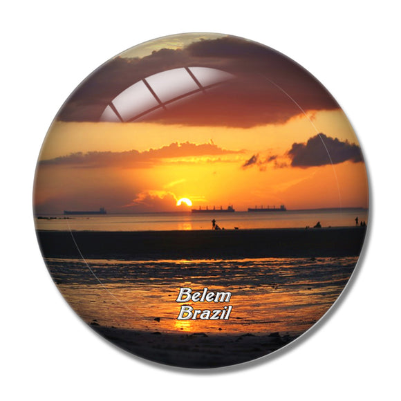 Brazil Beach Belem 3D Fridge Magnet Crystal Glass