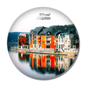 Belgium Dinant Row Houses 3D Fridge Magnet Crystal Glass