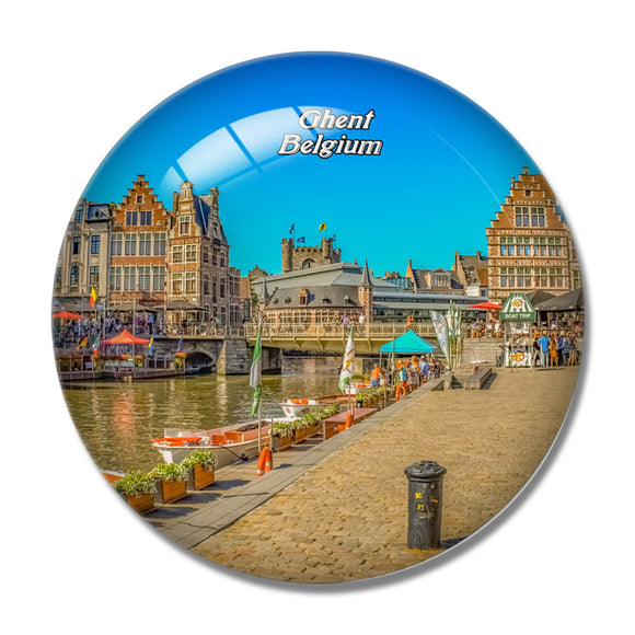 Belgium Ghent Promenade 3D Fridge Magnet Crystal Glass