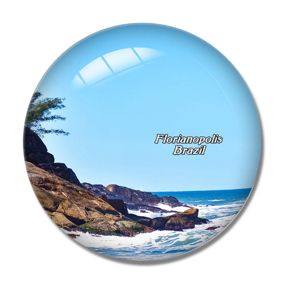 Brazil Beach Florianopolis 3D Fridge Magnet Crystal Glass