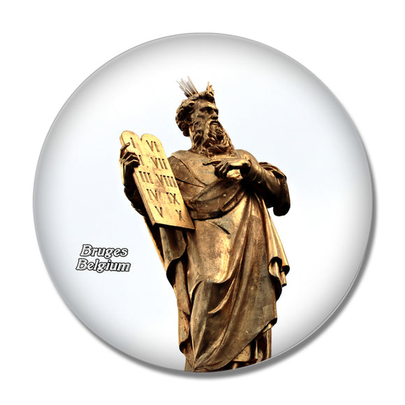 Belgium Moses 10 Commandments Statue Bruges 3D Fridge Magnet Crystal Glass