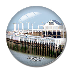 Belgium Port Exit Blankenberge 3D Fridge Magnet Crystal Glass