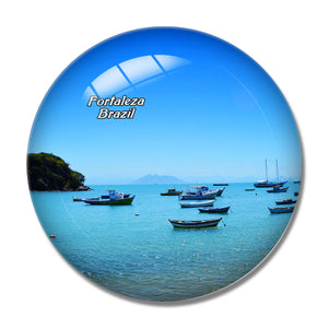 Brazil Beach Fortaleza 3D Fridge Magnet Crystal Glass