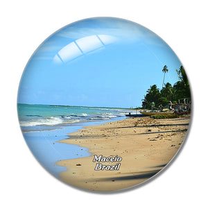 Brazil Beach Maceio 3D Fridge Magnet Crystal Glass