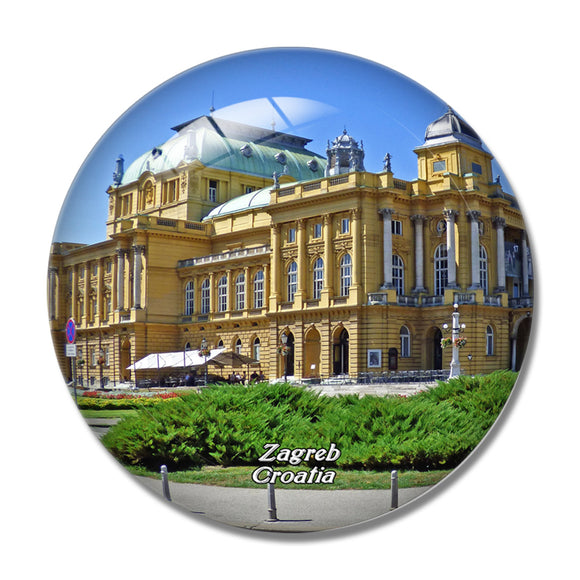 Croatia Zagreb National Theater 3D Fridge Magnet Crystal Glass