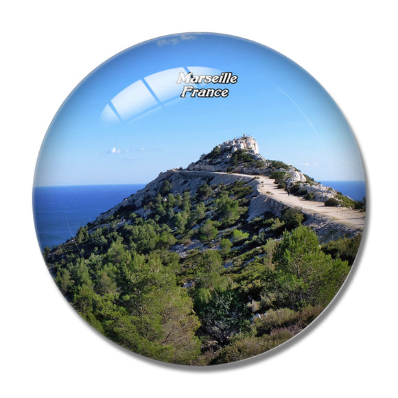 France Calanque Marseille 3D Fridge Magnet Crystal Glass